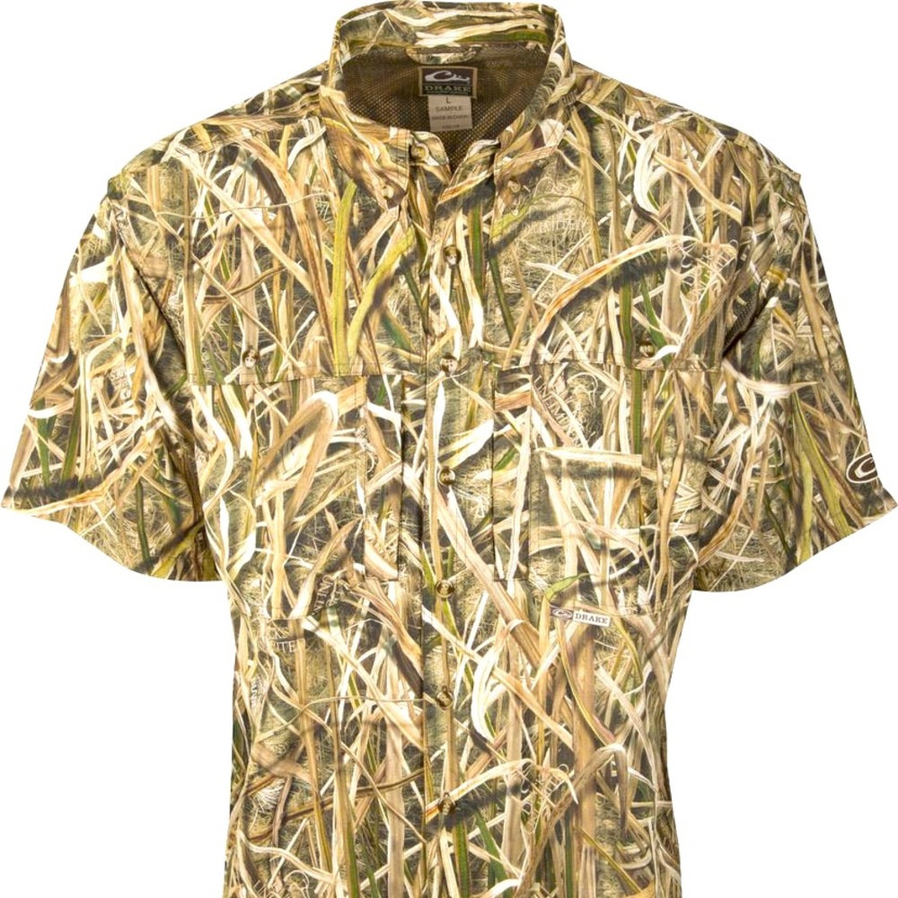 NEW Drake EST Camo Flyweight Wingshooter Shirt Short Sleeve medium